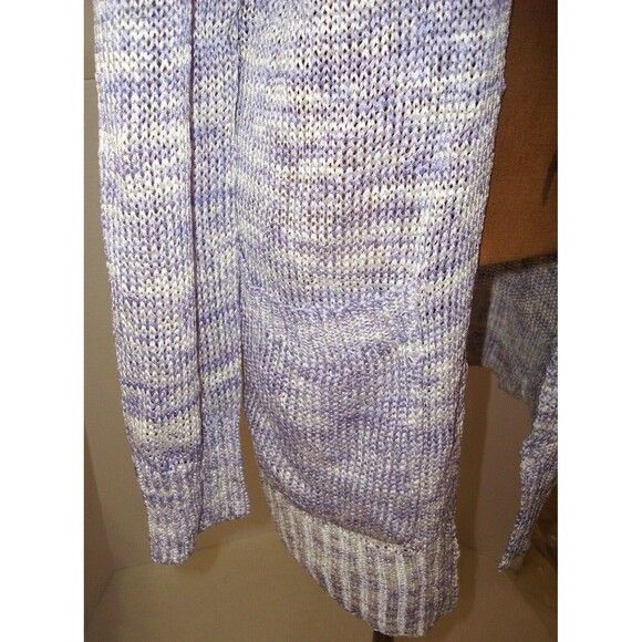 New NWT Womens Worth New York Designer Cardigan Sweater S Open Purple White - Picture 2 of 6